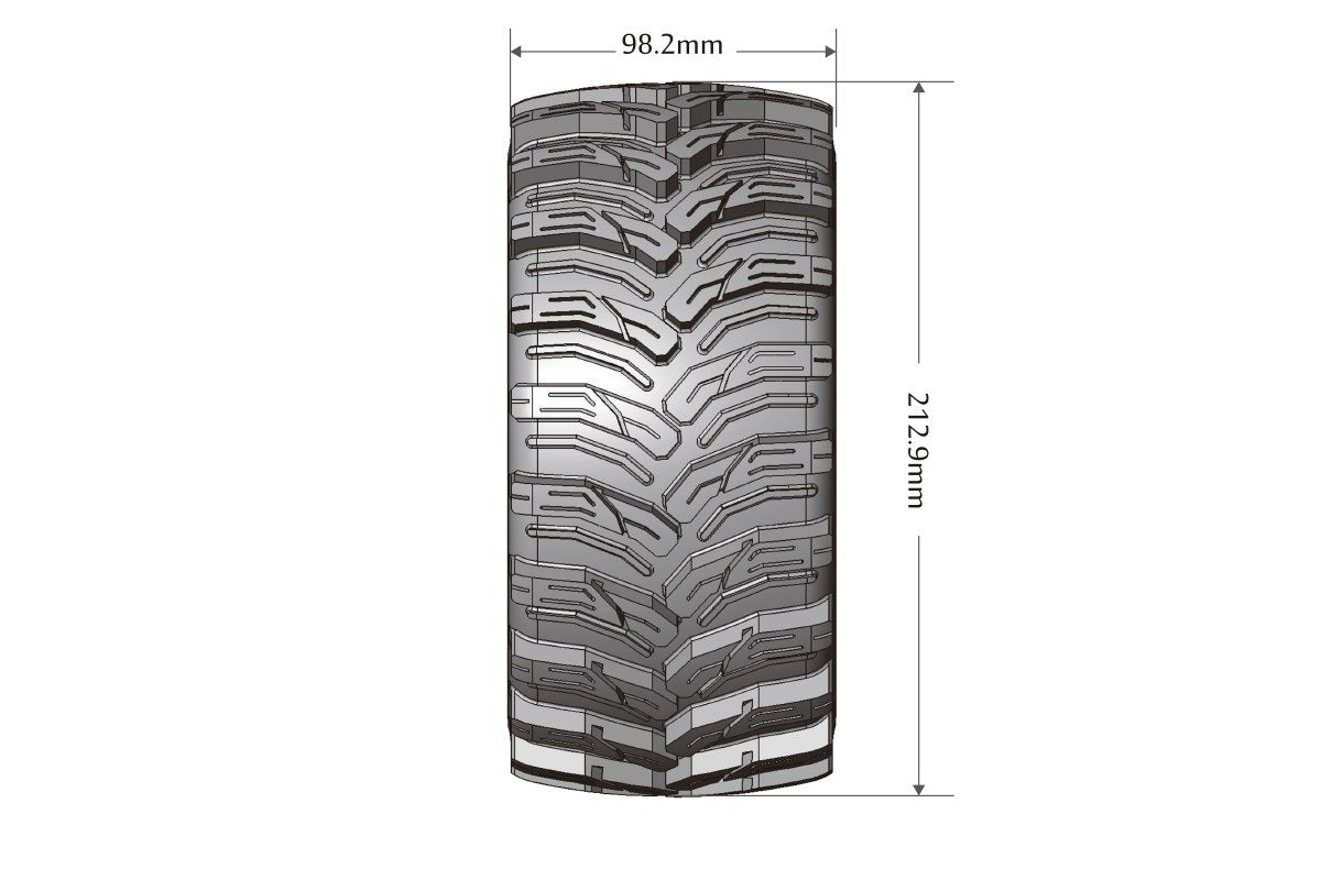 Louise R/C MFT X-Cyclone Belted Monster Truck Tires Mounted 24mm Hex Pair for Arrma Kraton 8S
