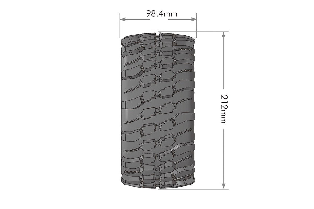 Louise R/C MFT X-Champ Monster Truck Belted Tires 24mm Hex Pair for Traxxas X-MAXX / XRT