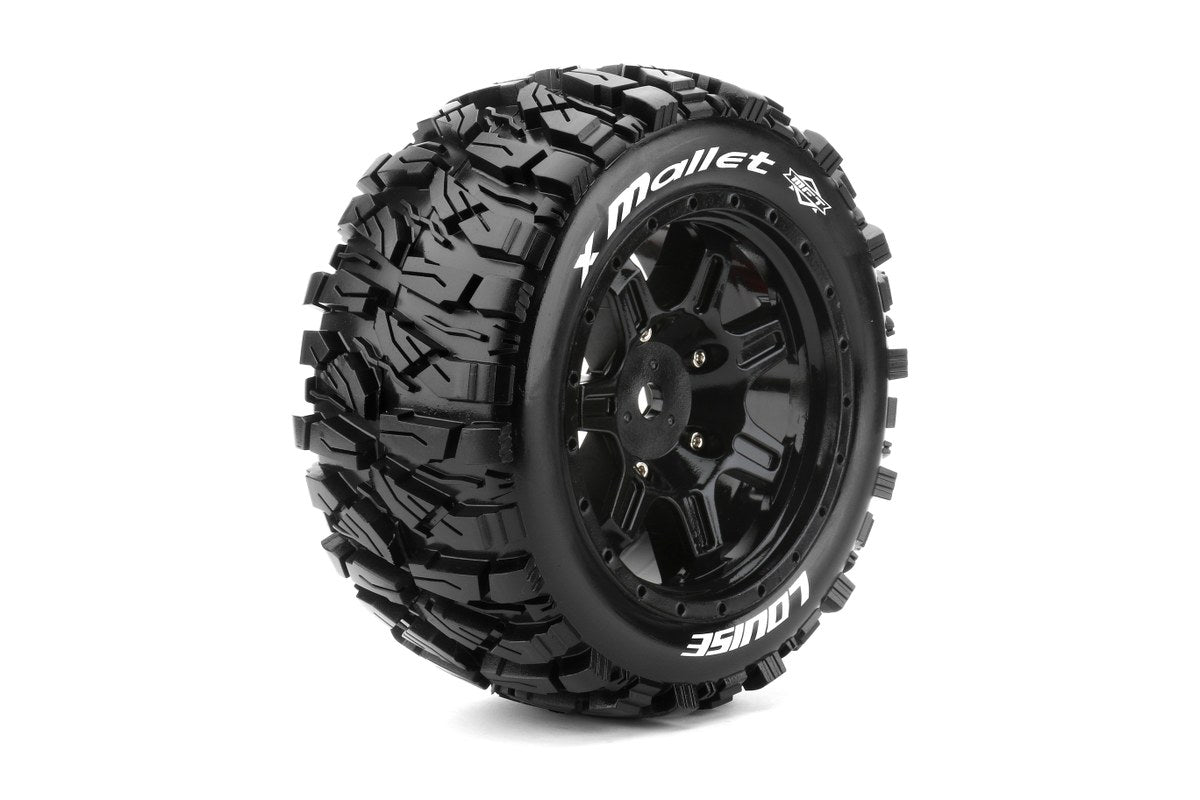 Louise R/C MFT X-Mallet Monster Truck Belted Tires 24mm Hex Pair for Traxxas X-MAXX / XRT