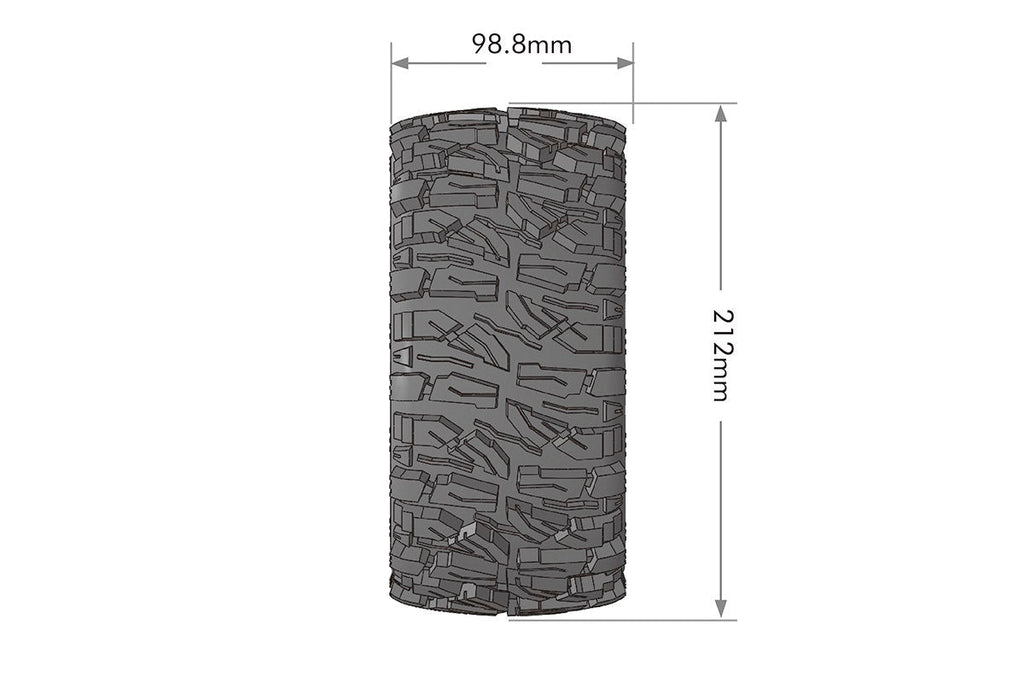 Louise R/C MFT X-Mallet Belted Monster Truck Tires Mounted 24mm Hex Pair for Arrma Kraton 8S
