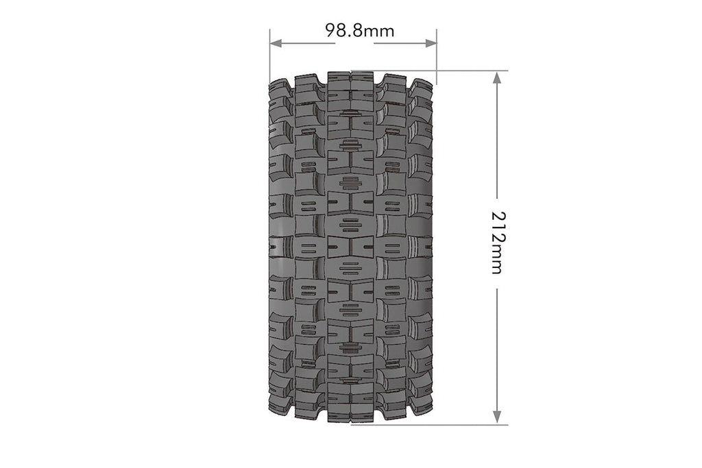 Louise R/C MFT X-Mcross Sport Belted Monster Truck Tires Mounted 24mm Hex Pair for Arrma Kraton 8S