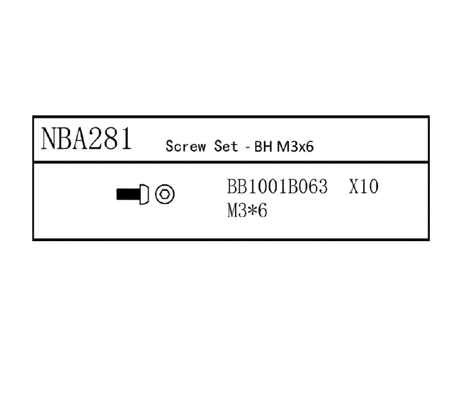 Louise R/C Screw Set - BH M3x6, for LDX Rally, LRX Rally, LTX Touring, NBA281