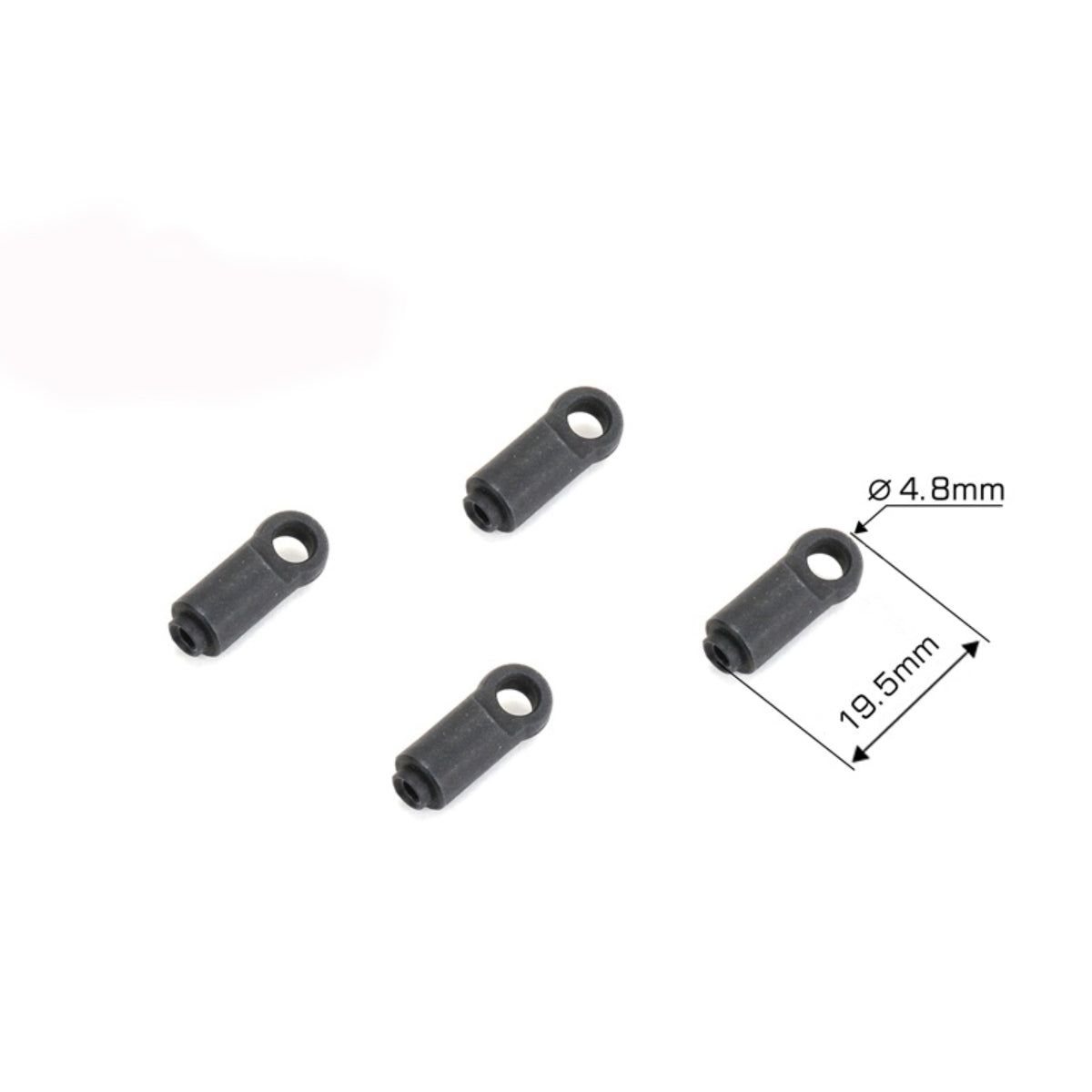 Louise R/C T410 Rally Rear Shock Ball Ends 19.5mm (4pcs)