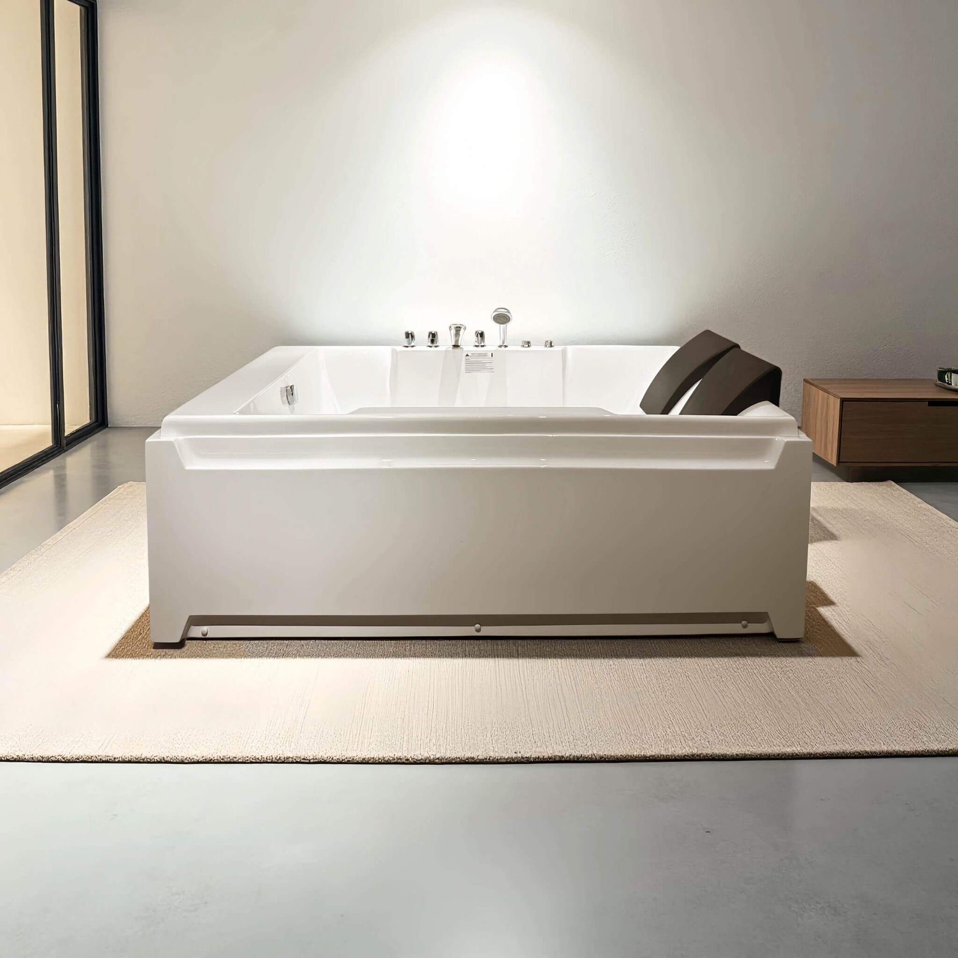 Nuvia Sapphire 73-Inch Luxury 2-Person Whirlpool Hydro Massage Jetted Bathtub With Chromatherapy Lights (SAK68031)
