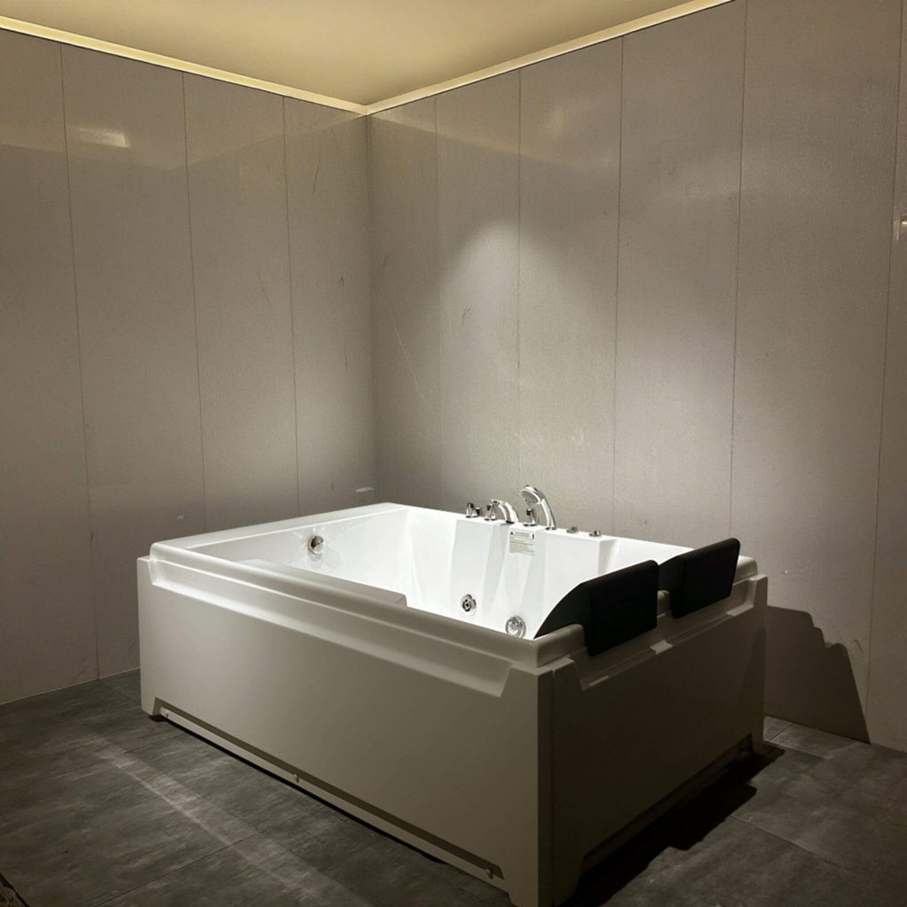 Nuvia Sapphire 73-Inch Luxury 2-Person Whirlpool Hydro Massage Jetted Bathtub With Chromatherapy Lights (SAK68031)