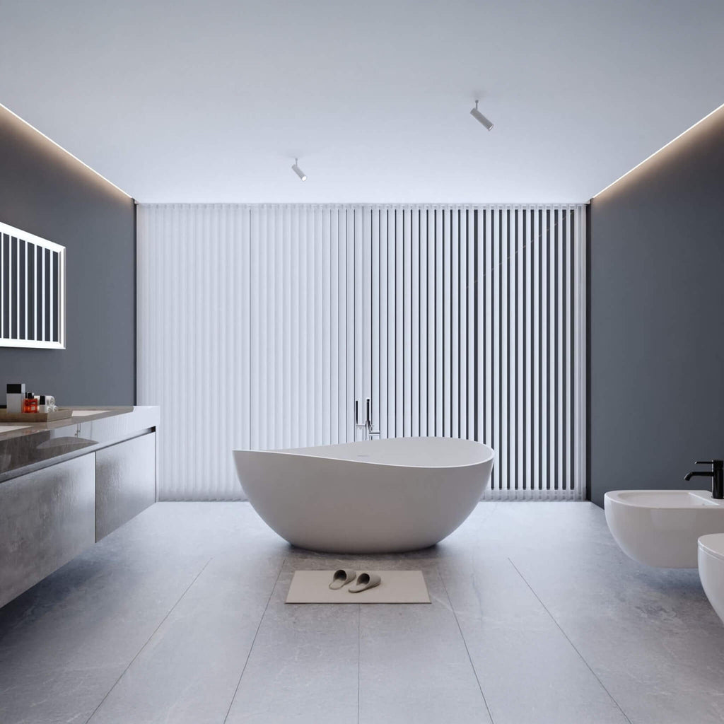 Nuvia Prestige Luxury 63-Inch Matte White Freestanding Soaking Bathtub With Overflow And Pop-Up Drain (SAK56208)