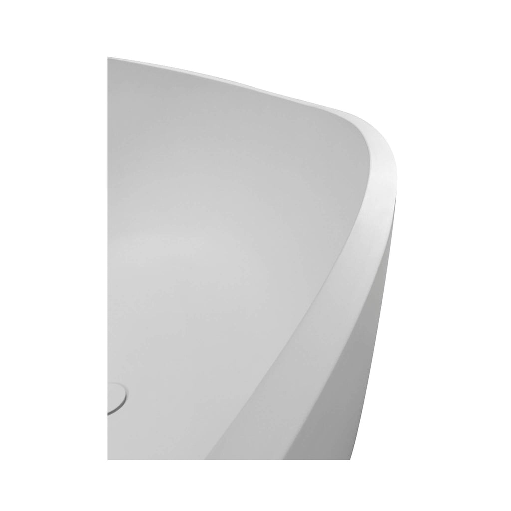 Nuvia Prestige Luxury 63-Inch Matte White Freestanding Soaking Bathtub With Overflow And Pop-Up Drain (SAK56208)