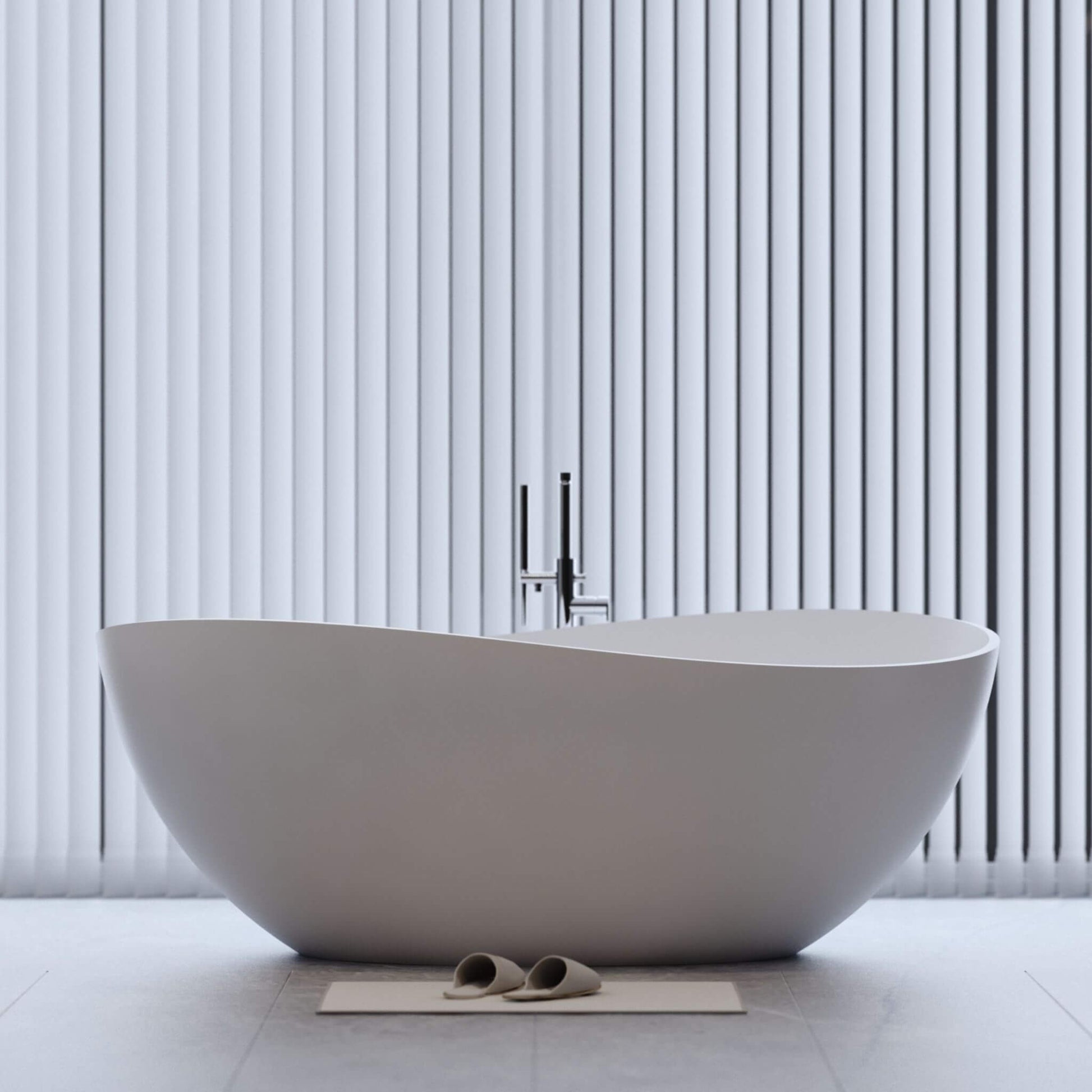 Nuvia Prestige Luxury 63-Inch Matte White Freestanding Soaking Bathtub With Overflow And Pop-Up Drain (SAK56208)