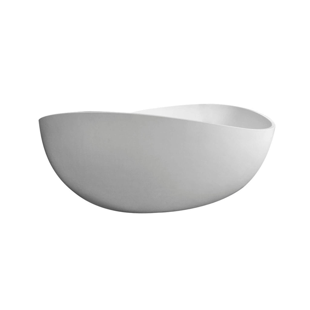 Nuvia Prestige Luxury 63-Inch Matte White Freestanding Soaking Bathtub With Overflow And Pop-Up Drain (SAK56208)