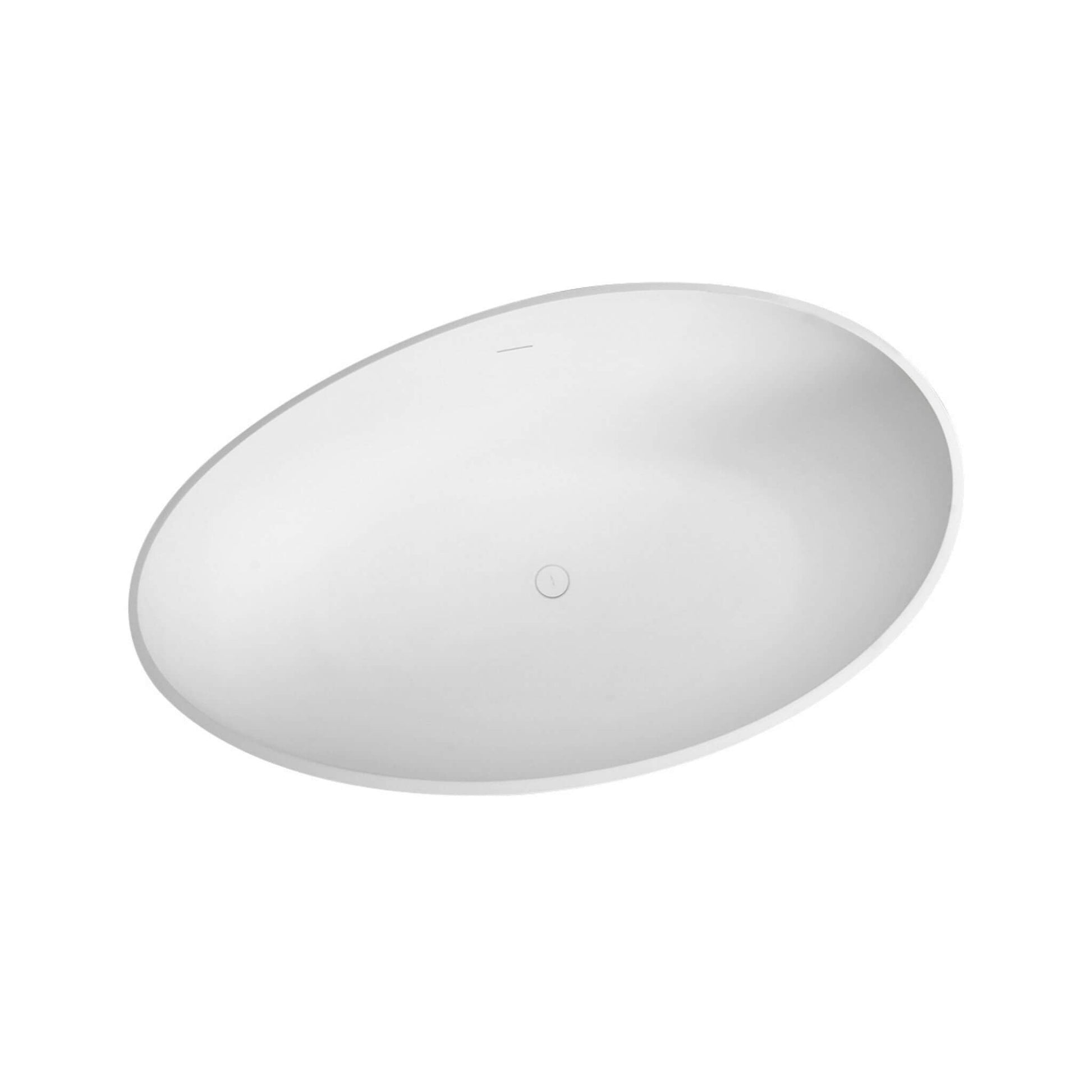 Nuvia Prestige Luxury 63-Inch Matte White Freestanding Soaking Bathtub With Overflow And Pop-Up Drain (SAK56208)