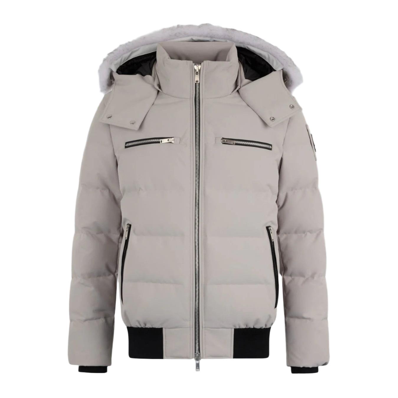 Moose Knuckles CLOUD SHEARLING BOMBER JACKET Stone White