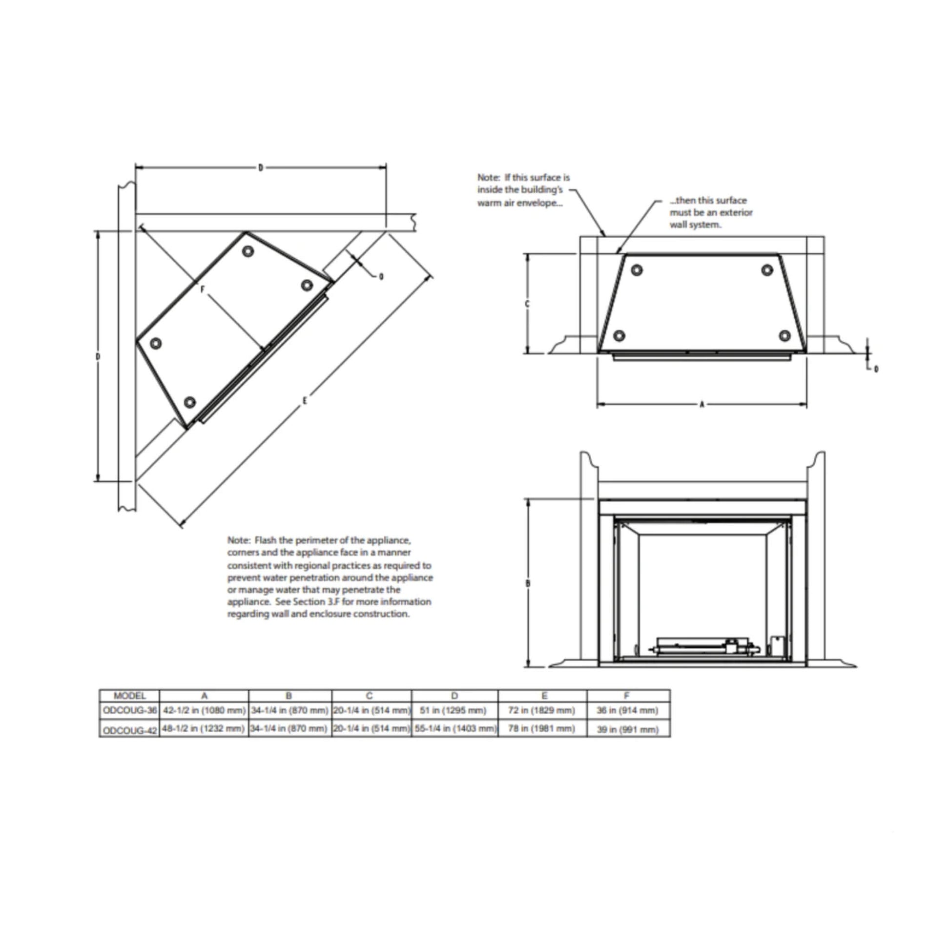 Majestic Courtyard 55K BTU 42-Inch Traditional Outdoor Natural Gas Fireplace (No Refractory) [ODCOUG-42NR] (SAK45318)