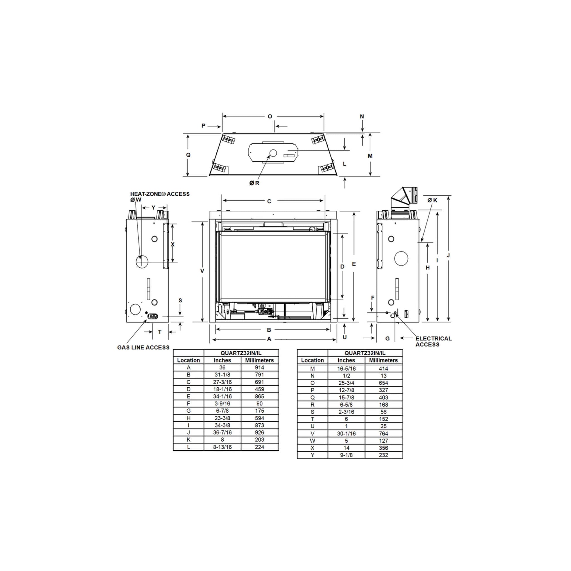 Majestic Quartz 32-Inch Direct Vent Natural Gas Fireplace [QUARTZ32IFTN] (SAK75142)