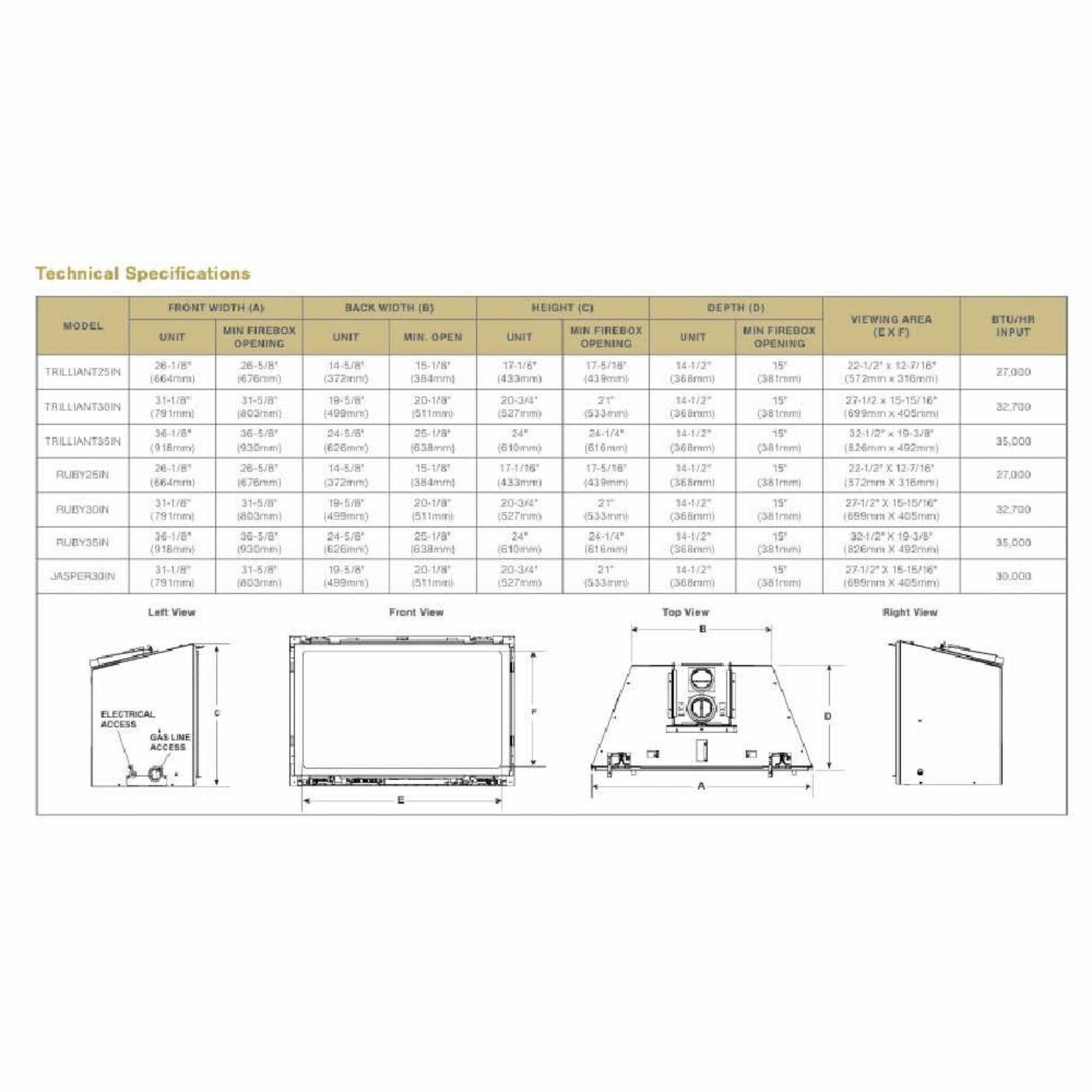 Majestic Trilliant 25-Inch Direct Vent Gas Fireplace Insert [TRILLIANT25IN] (SAK95713)