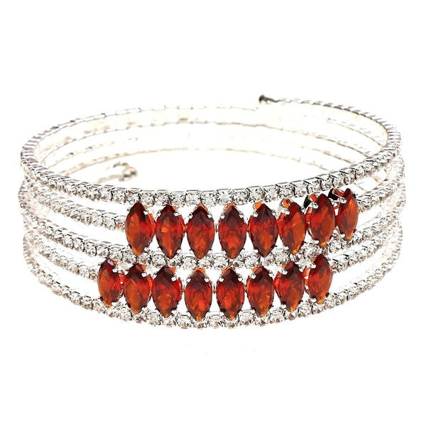 Marquise Rhinestone Crystal Spring Coil Adjustable Bracelet