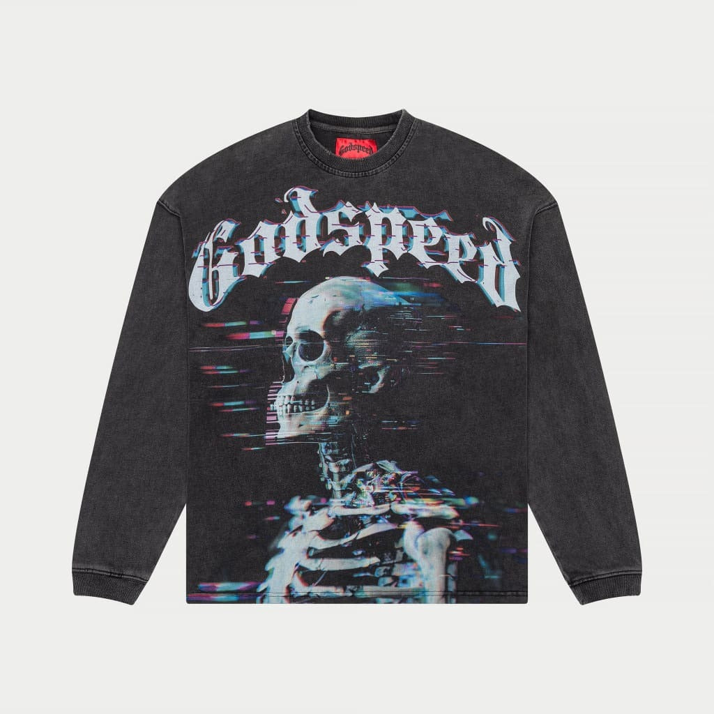 Godspeed Glitchy Long sleeve (Grey Wash)
