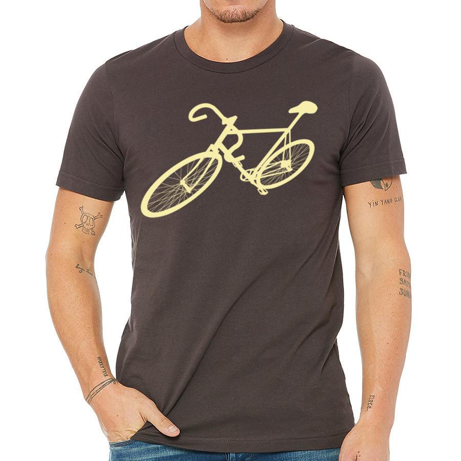 Mens Bike Graphic T Shirt Cotton Cycling Tee Soft Black
