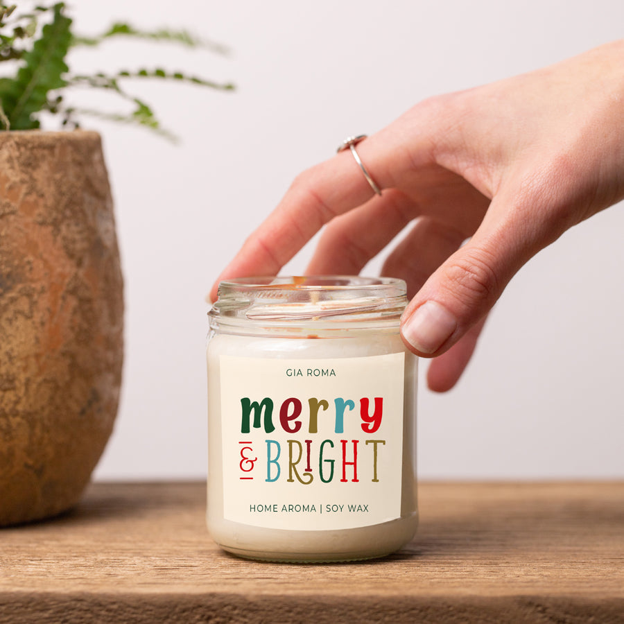 Christmas Scented Candle - Orange Eucalyptus Frankincense Clove Cedar 8oz