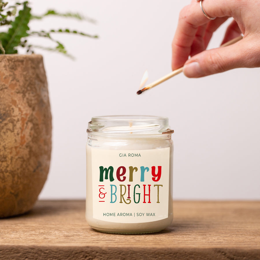 Christmas Scented Candle - Orange Eucalyptus Frankincense Clove Cedar 8oz