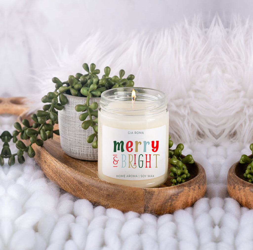 Christmas Scented Candle - Orange Eucalyptus Frankincense Clove Cedar 8oz