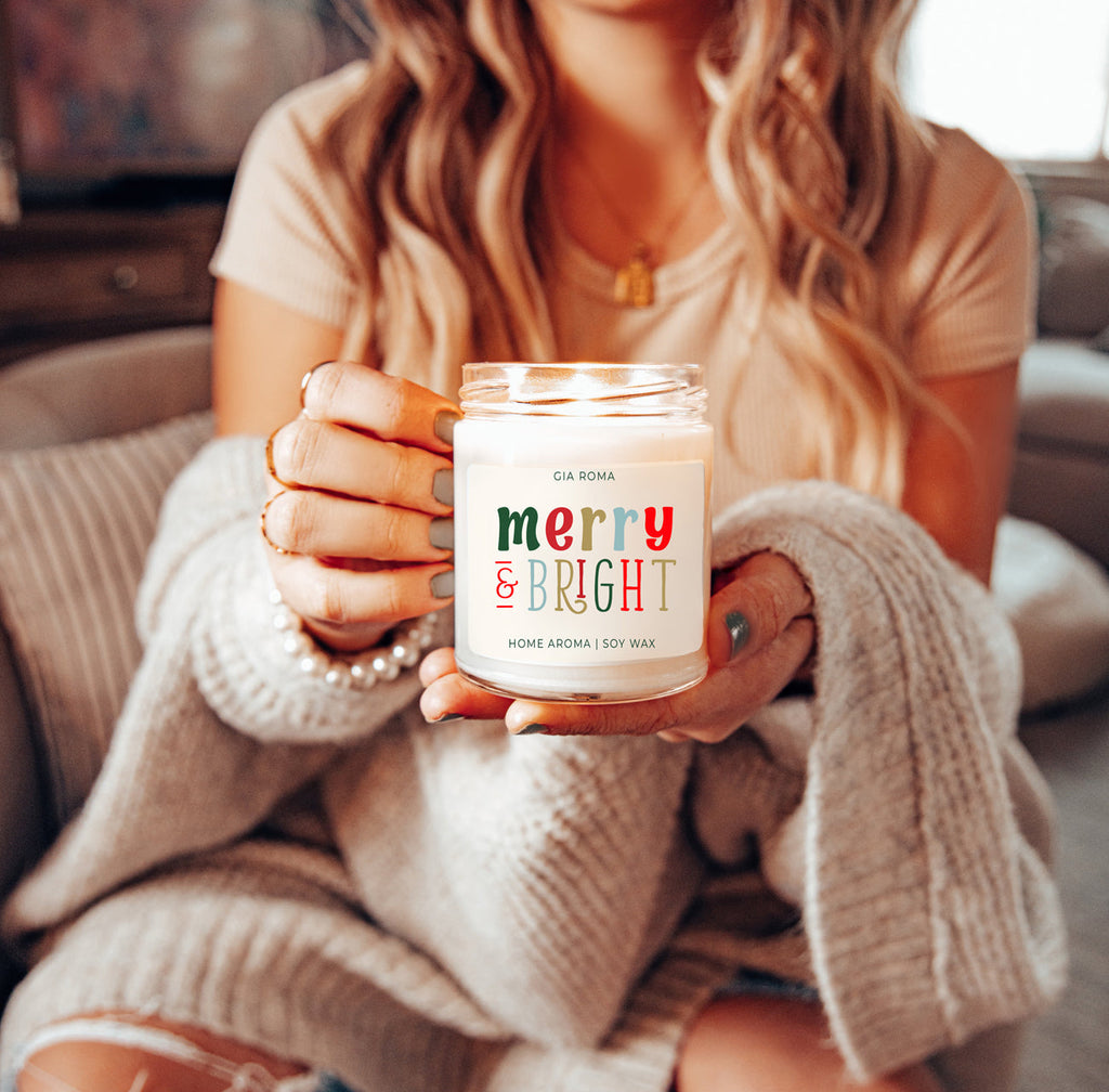 Christmas Scented Candle - Orange Eucalyptus Frankincense Clove Cedar 8oz