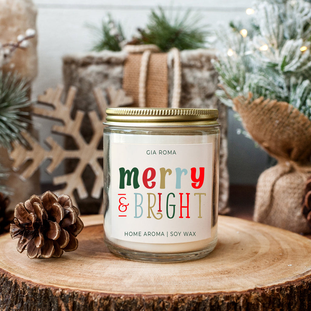 Christmas Scented Candle - Orange Eucalyptus Frankincense Clove Cedar 8oz