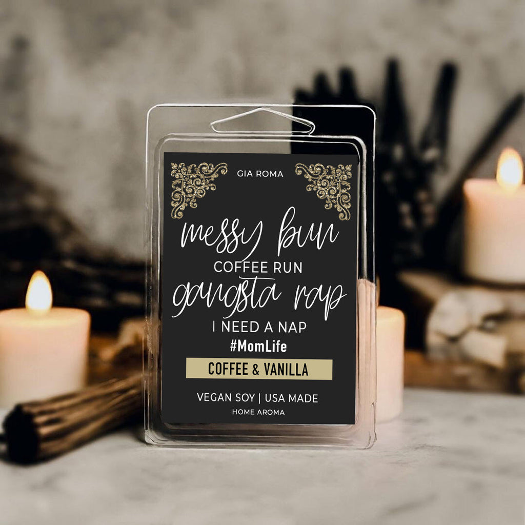 Coffee And Vanilla Scented Candle Messy Bun Quote Aromatherapy Vanilla Coffee Home Fragrance