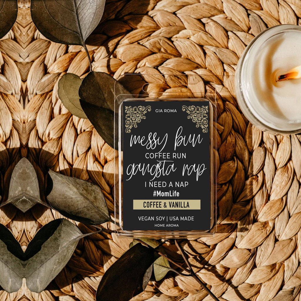 Coffee And Vanilla Scented Candle Messy Bun Quote Aromatherapy Vanilla Coffee Home Fragrance