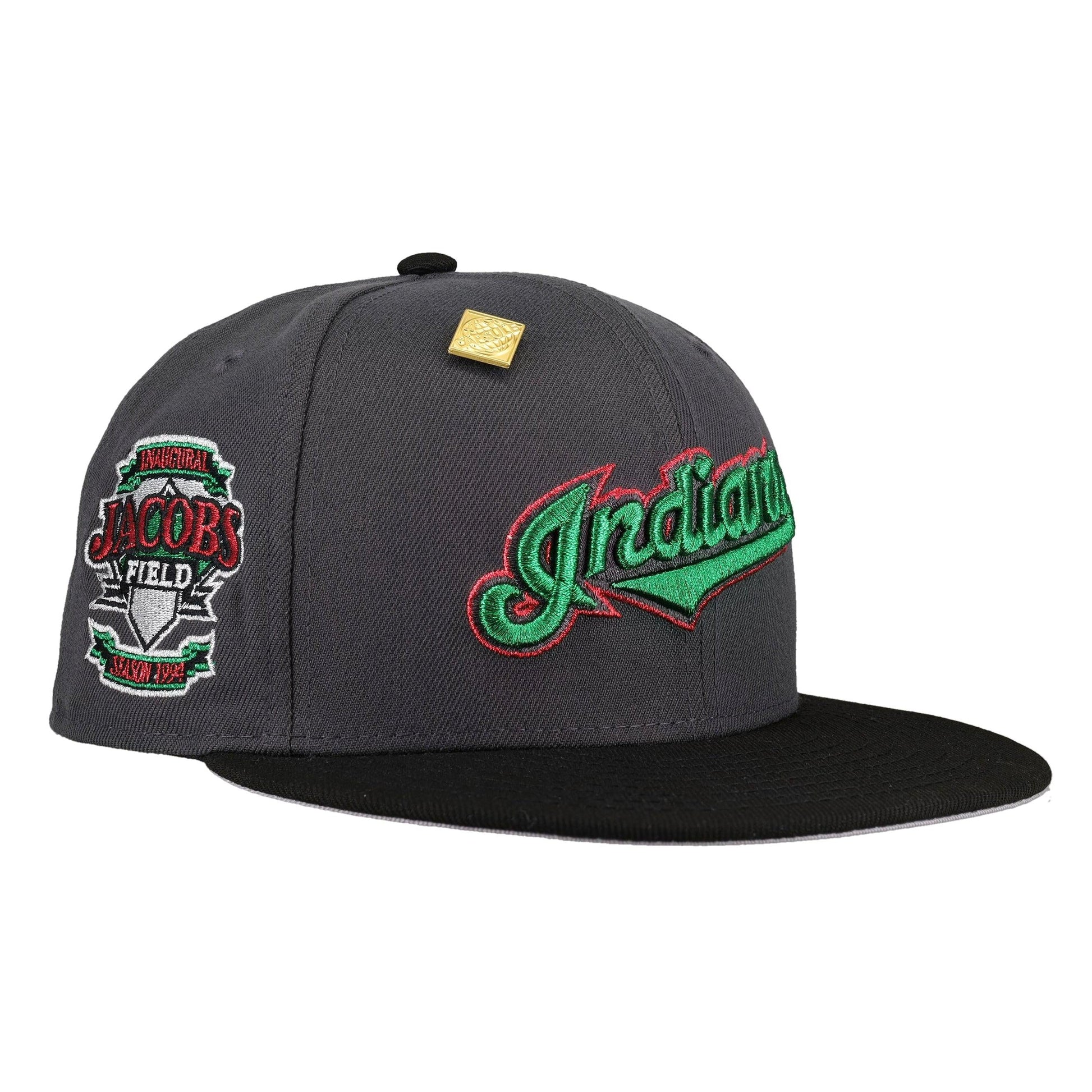 Cleveland Indians Metallic Stitching Inaugural Season Patch Fitted Hat