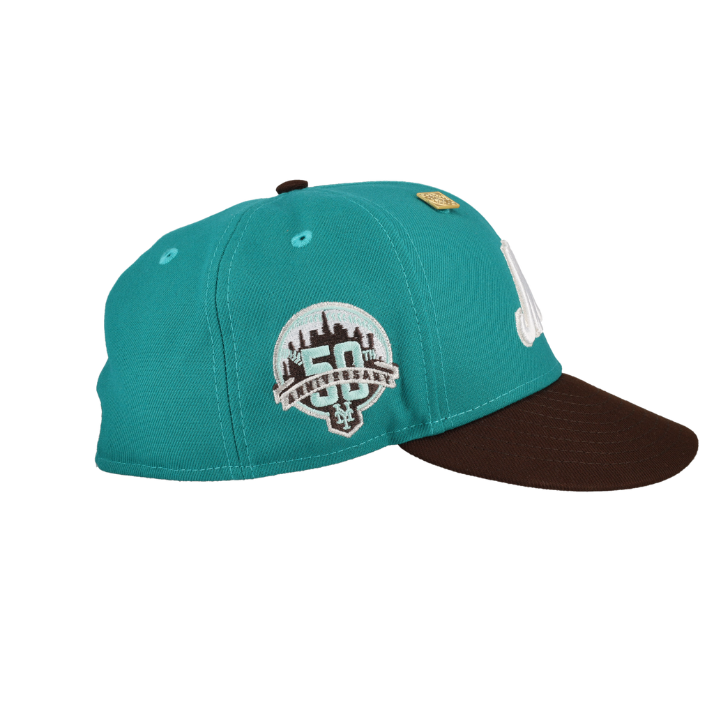 New York Mets Turquoise 50th Anniversary Side Patch 59Fifty Fitted Hat