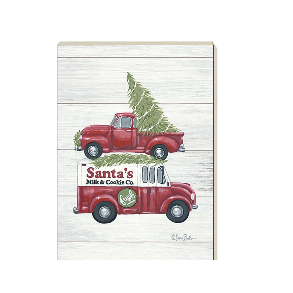 Santa Milk And Cookies Wooden Sign Christmas Eve Decor Rustic Bakery Holiday Kitchen Plaque
