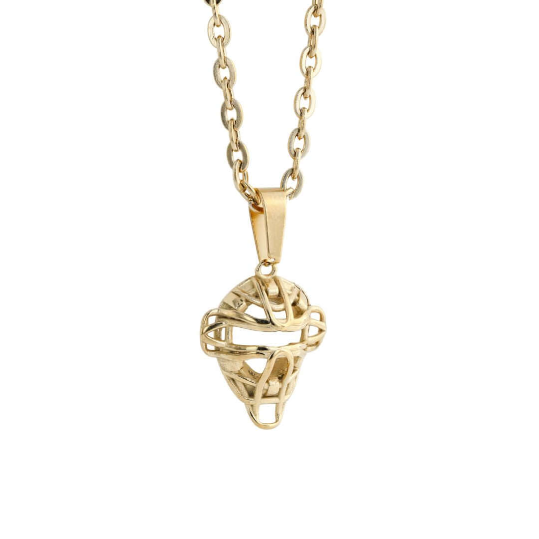 Mini Baseball Catchers Mask Necklace