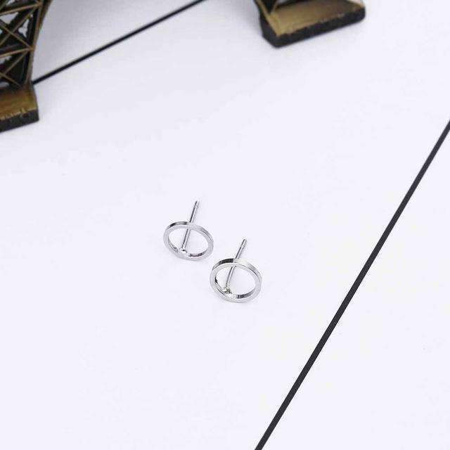 Minimal Gold Circle Stud Earrings Hypoallergenic Sterling