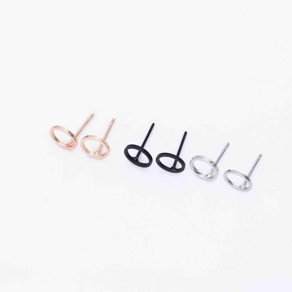Minimal Gold Circle Stud Earrings Hypoallergenic Sterling