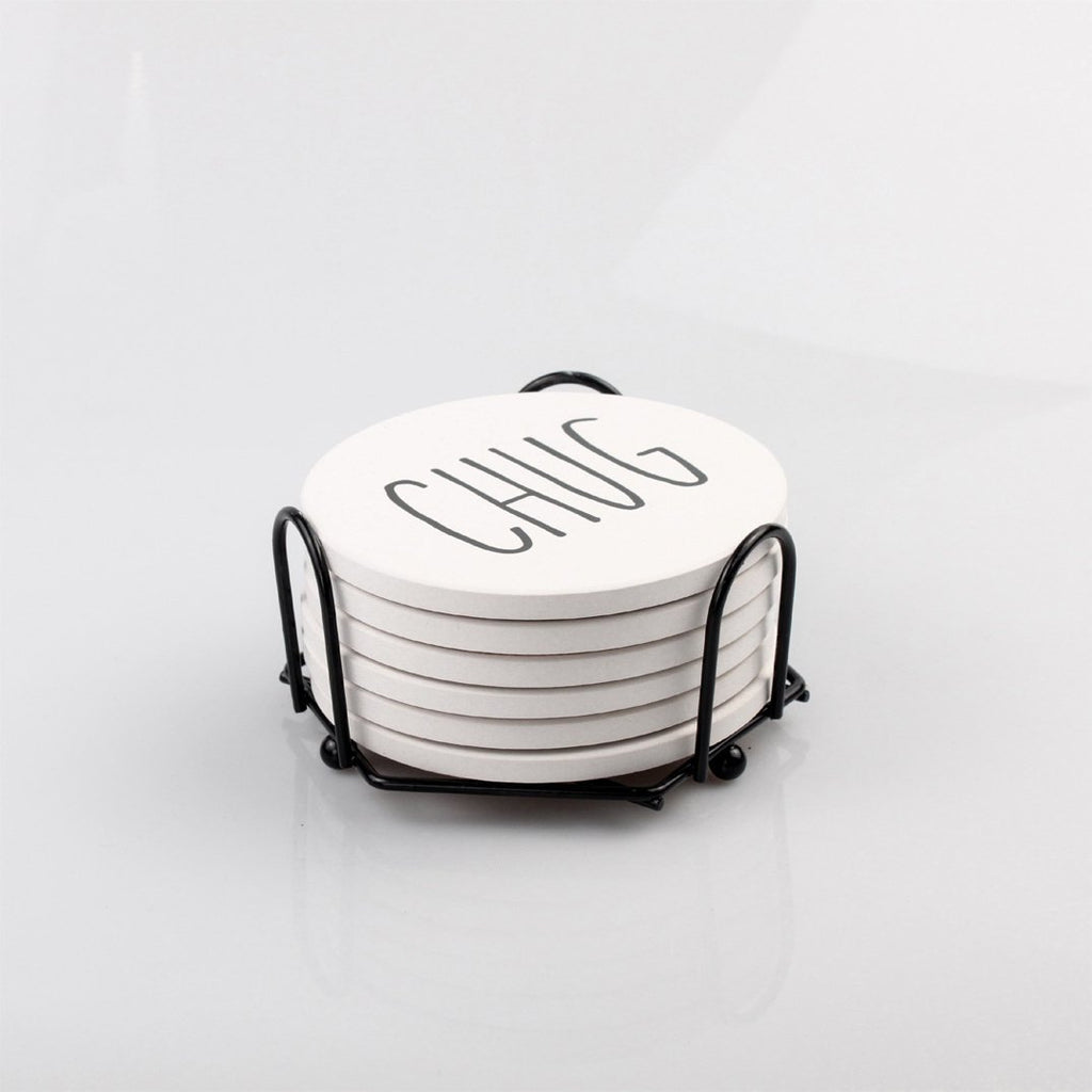 Minimalist Coasters Set - Modern Absorbent Drink Coasters for Home Decor