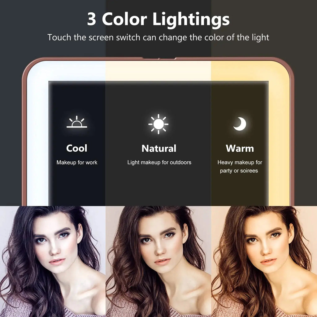 miroposs Rechargeable Travel Makeup Mirror | Vanity Mirror with 80LEDs, Portable Ultra Slim Lighted Makeup Mirror