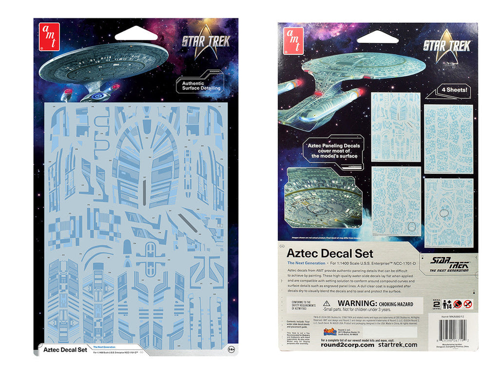 "Star Trek: The Next Generation" U.S.S. Enterprise NCC-1701-D Aztec Decal Set 1/1400 Scale by AMT