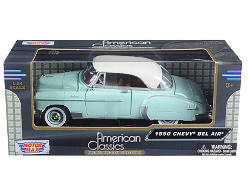 1950 Chevrolet Bel Air Green with Cream Top 1/24 Diecast Model Car by Motormax