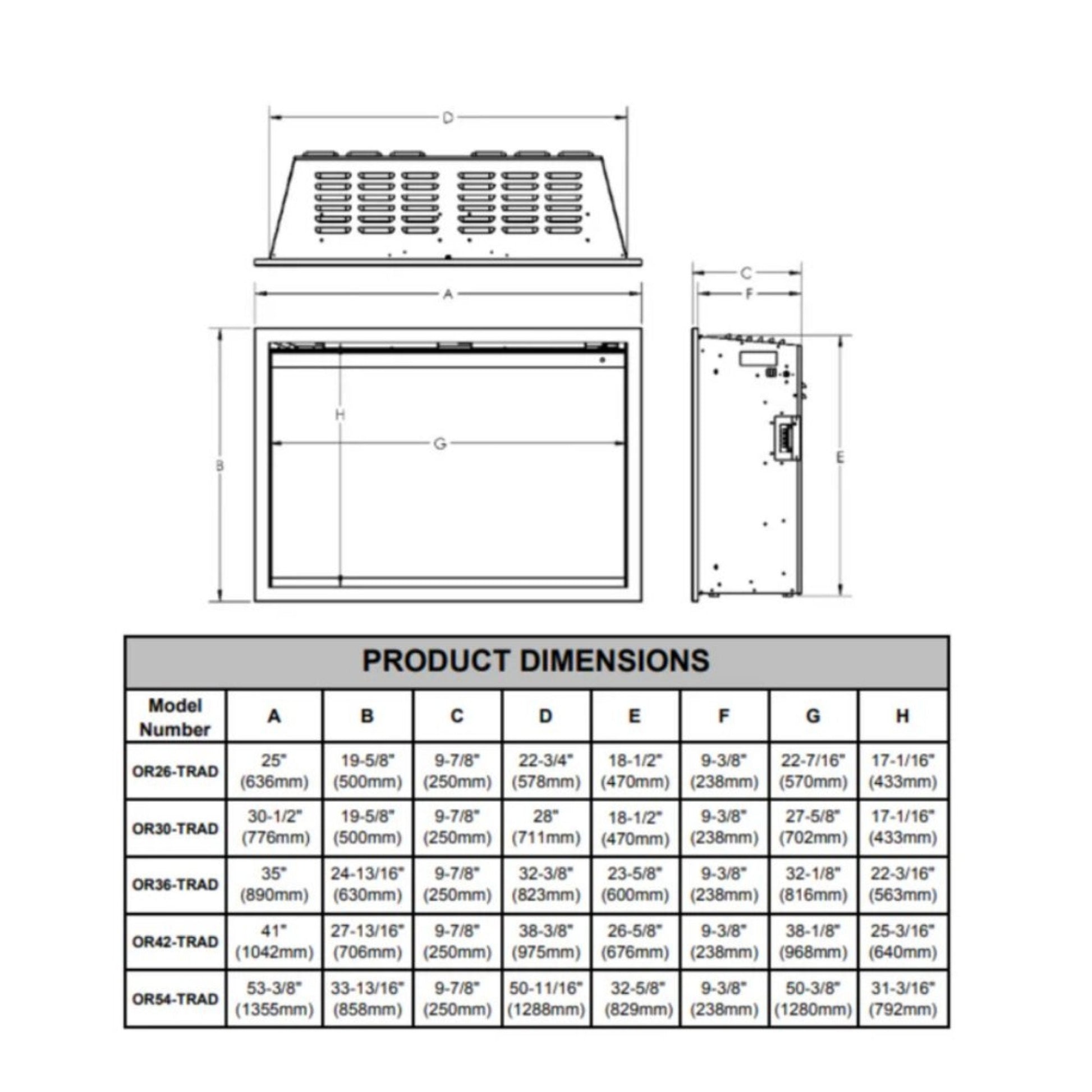 Modern Flames Orion Traditional 54-Inch Heliovision Electric Fireplace [OR54-TRAD] (SAK74620)
