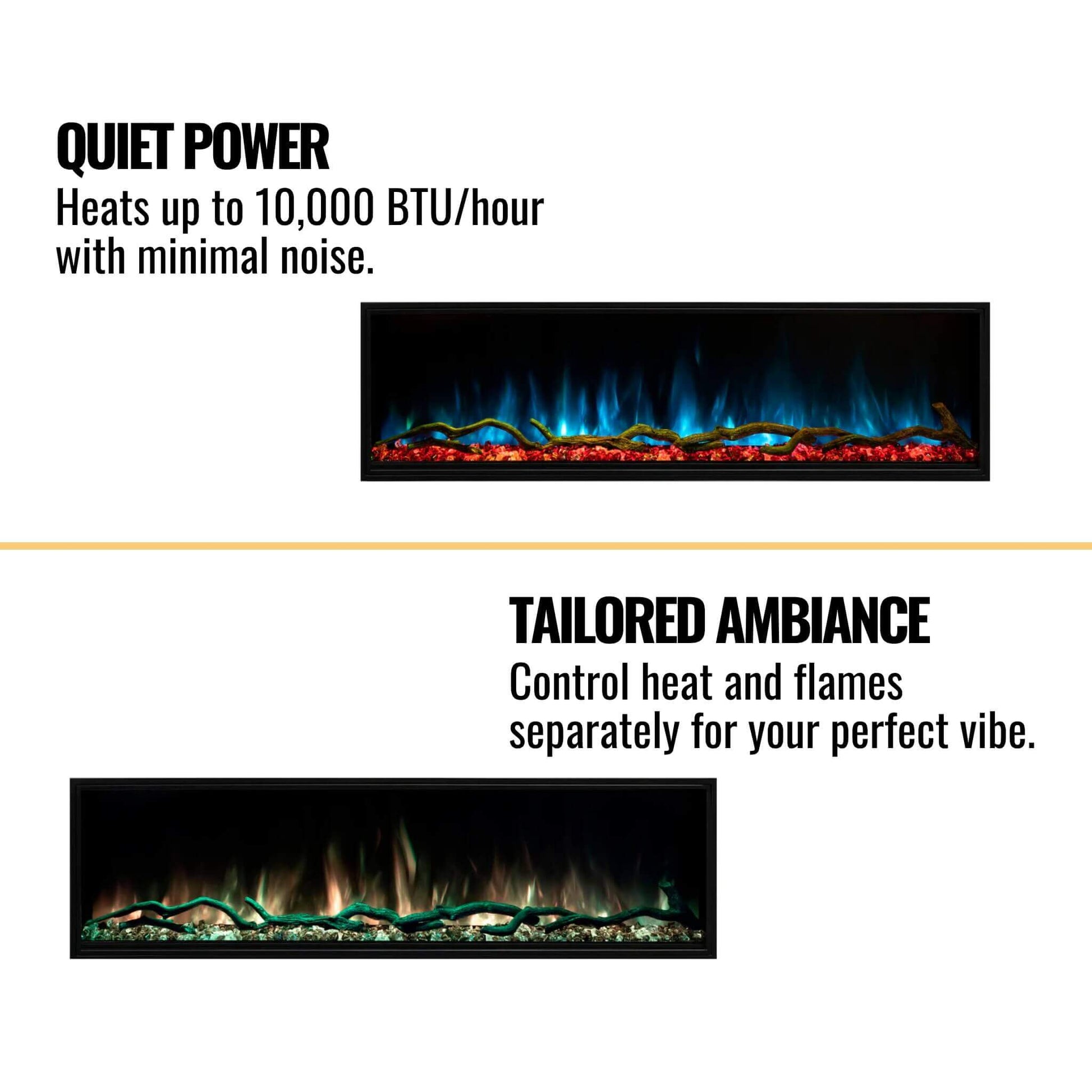 Modern Flames Landscape Pro Multi 56-Inch Linear Multi-Sided Electric Fireplace With Hybrid Flame Technology [LPM-5616V2] (SAK67390)