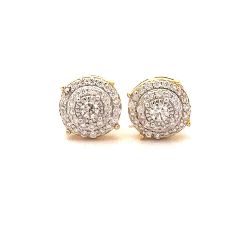 Moissanite 0.41 CTW Stud Earrings 925 Gold Screw Back
