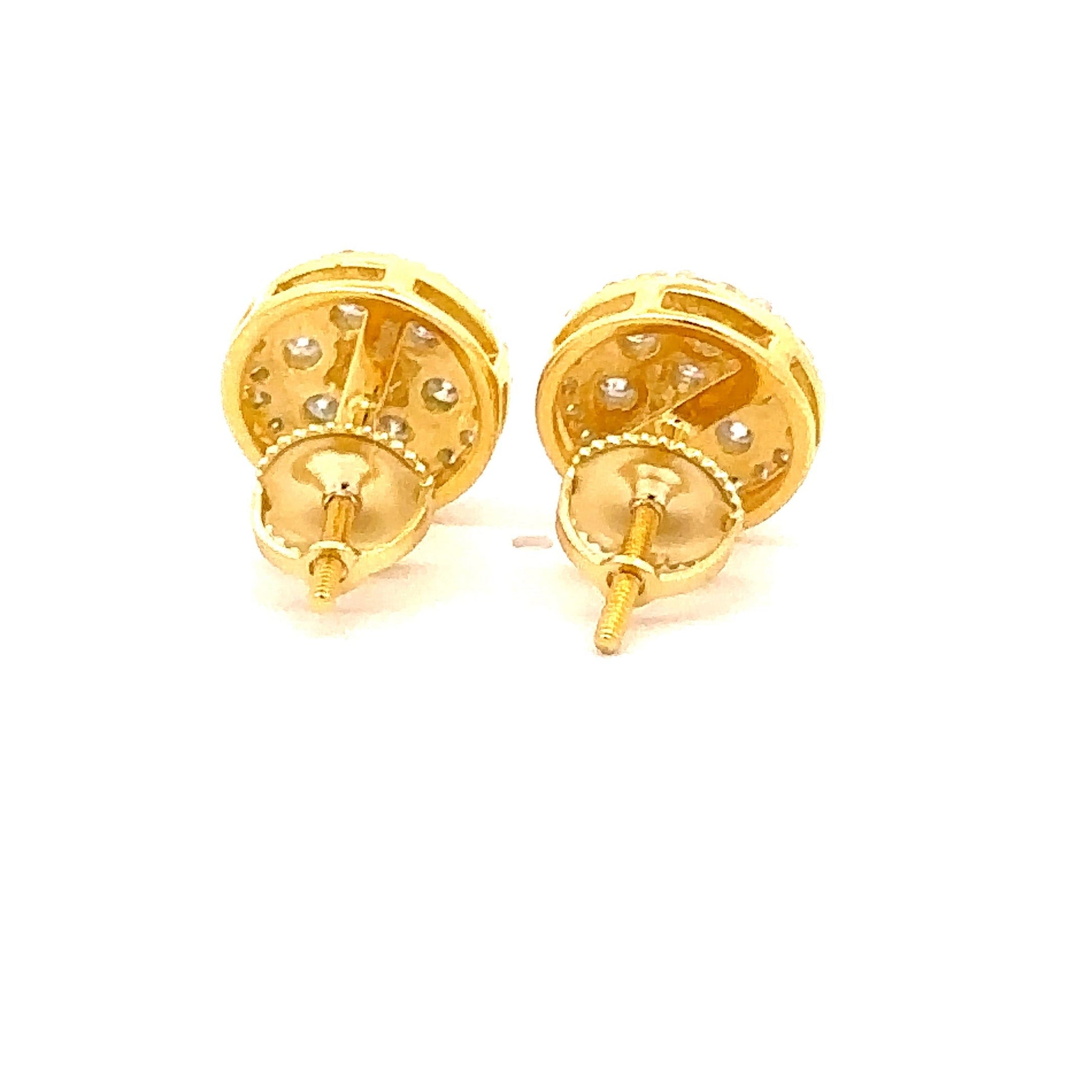 Moissanite 0.41 CTW Stud Earrings 925 Gold Screw Back