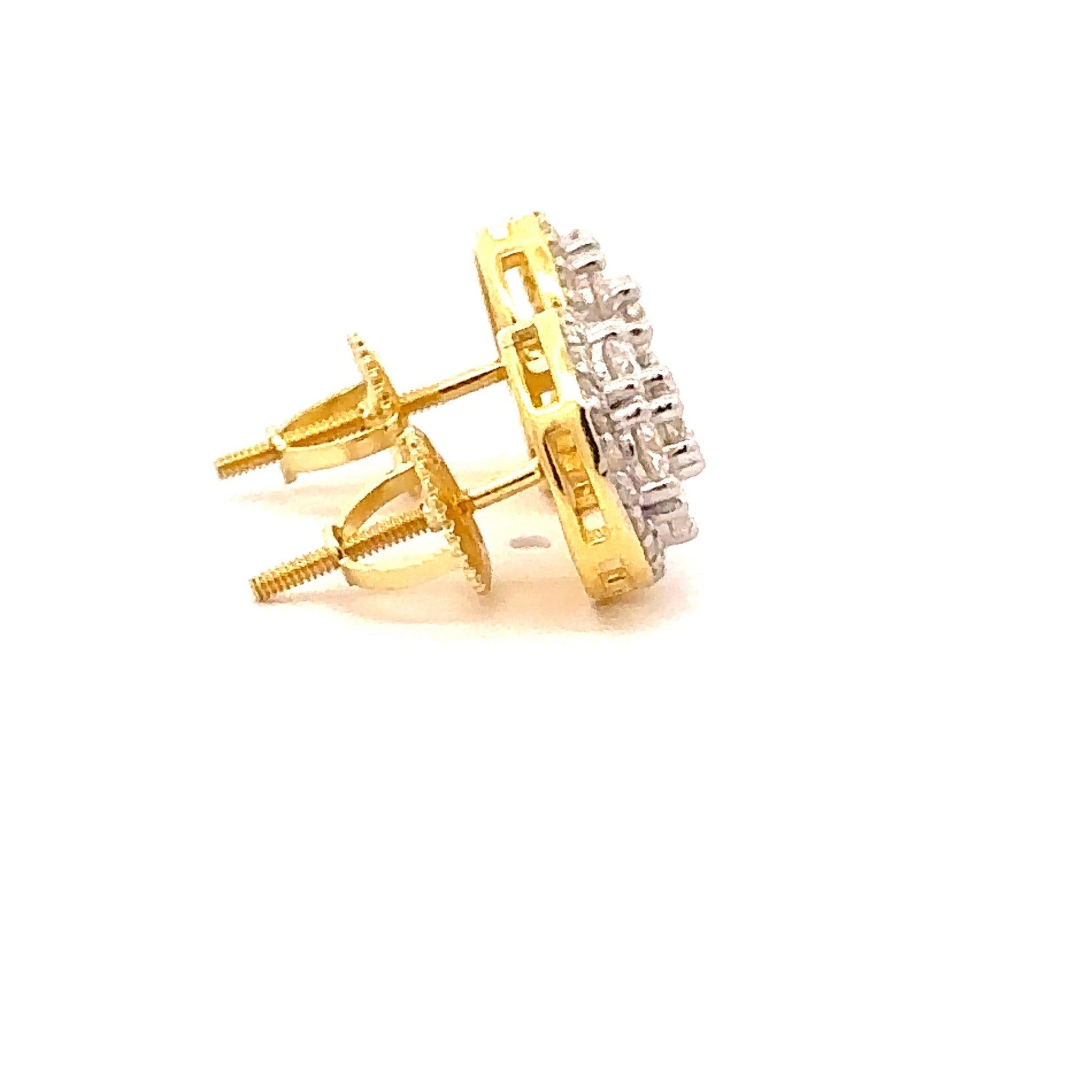 Moissanite 0.41 CTW Stud Earrings 925 Gold Screw Back