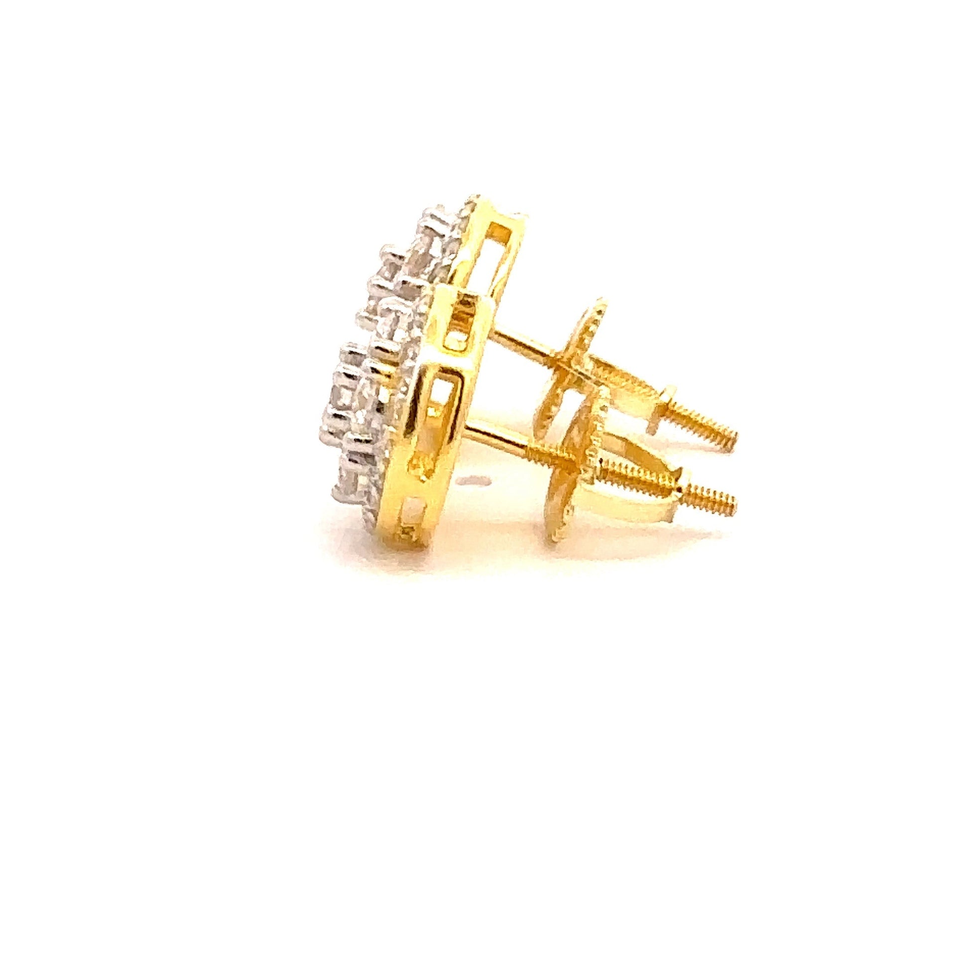 Moissanite 0.41 CTW Stud Earrings 925 Gold Screw Back