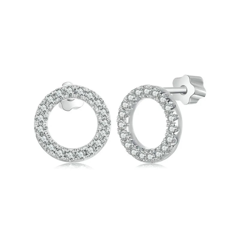 Moissanite 10mm Stud Earrings S925 Sterling Silver Screw Back Gift Mom