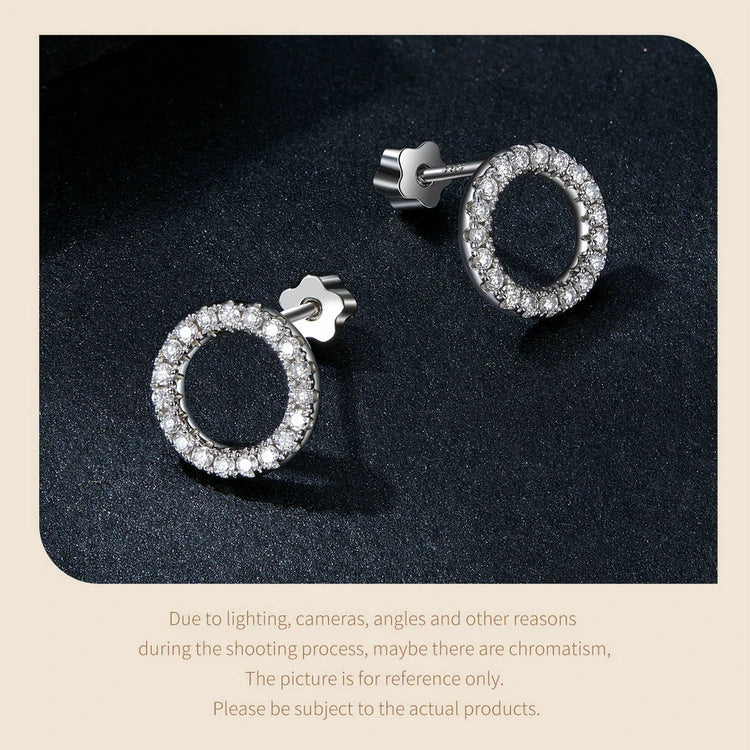 Moissanite 10mm Stud Earrings S925 Sterling Silver Screw Back Gift Mom