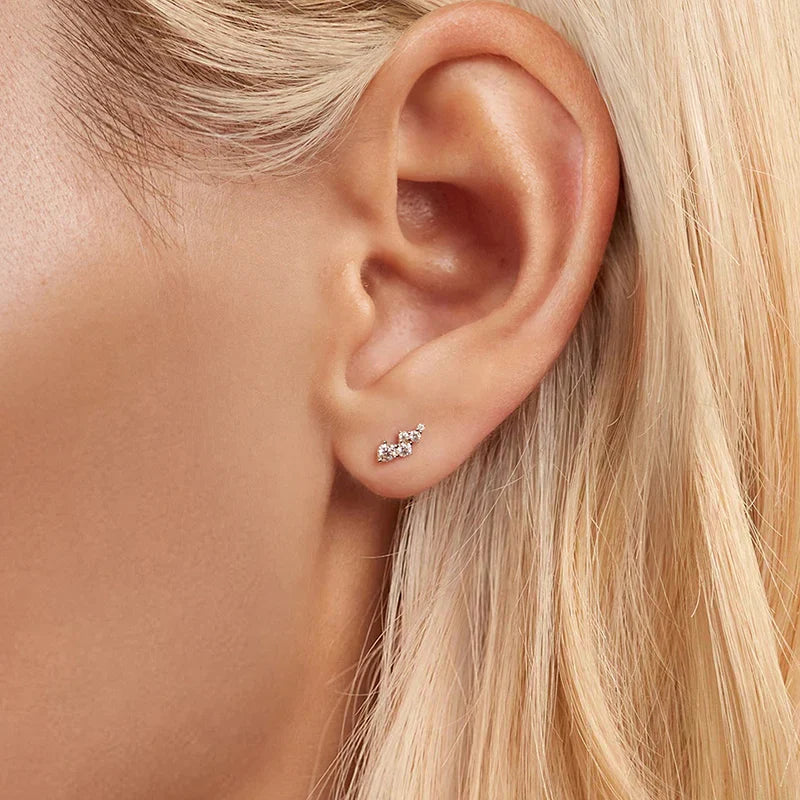 Moissanite Bubble Stud Earrings Geometric VVS1 EX 925 Sterling Screw Back