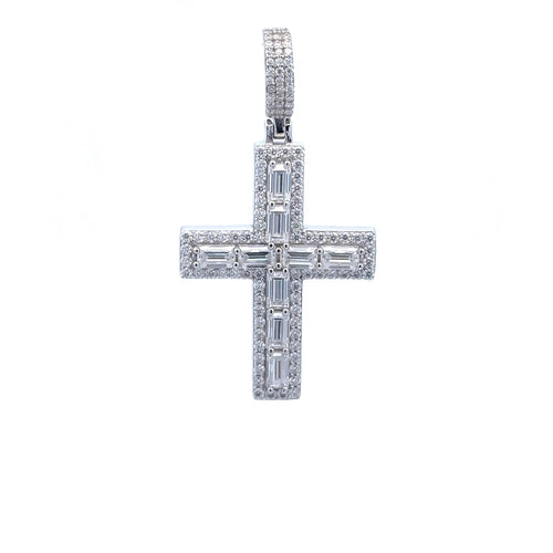 Moissanite Pendant 3.78 CTW 925 Rhodium Pave Sterling