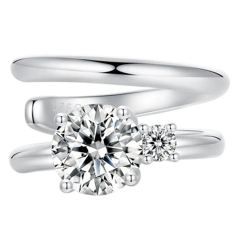 Moissanite Double Layer Clip Earring S925 Sterling Silver Mother's Day Gift