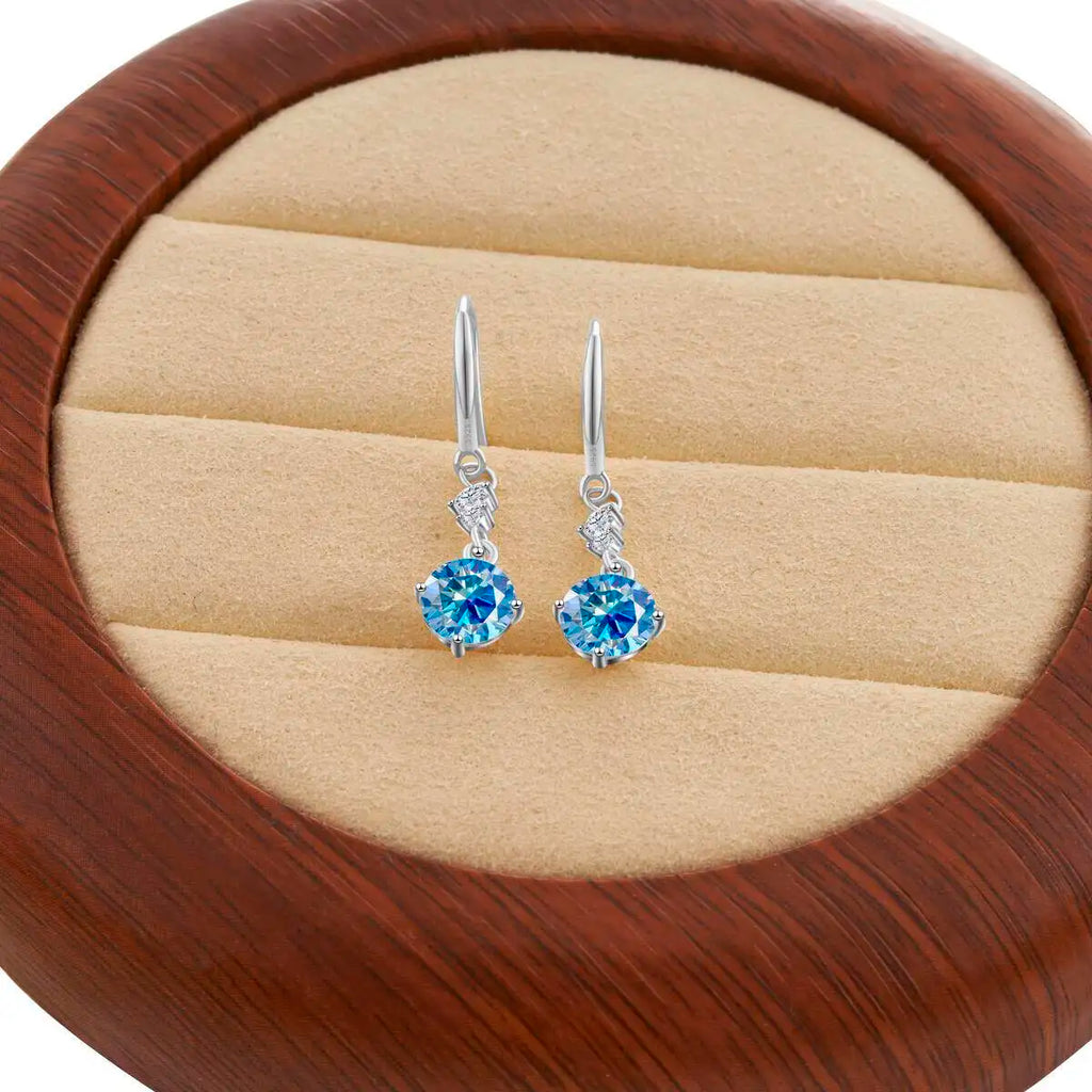 Moissanite Earrings 925 Sterling Silver White Gold Plated Hypoallergenic Studs